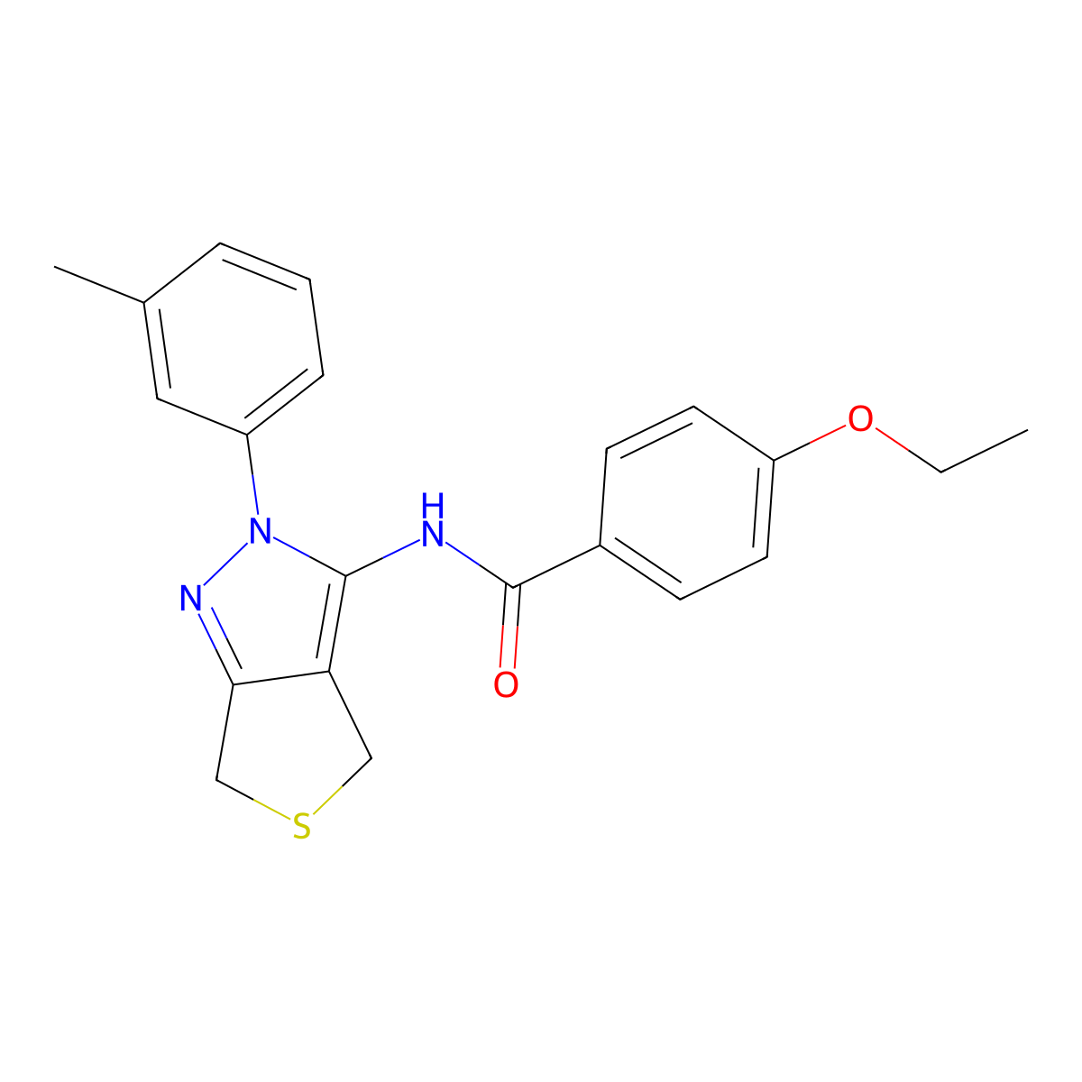 4-ethoxy-N-[2-(3-methylphenyl)-4,6-dihydrothieno[3,4-c]pyrazol-3-yl]benzamide molecular structure, CAS 392288-79-8