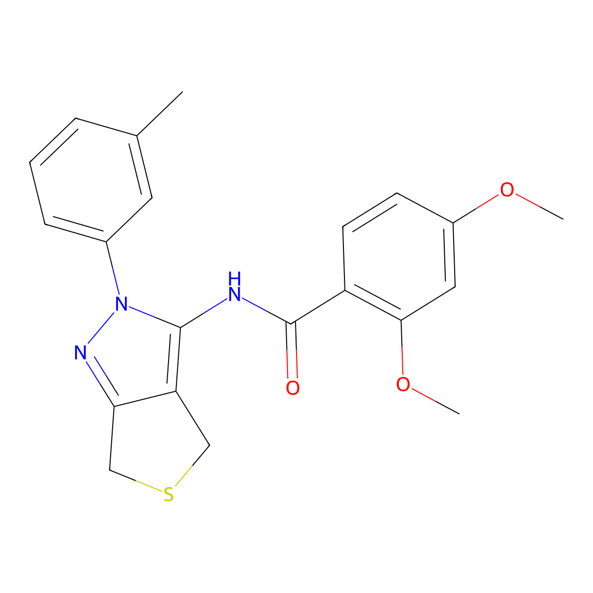 2,4-dimethoxy-N-(2-(m-tolyl)-4,6-dihydro-2H-thieno[3,4-c]pyrazol-3-yl)benzamide molecular structure, CAS 392288-95-8