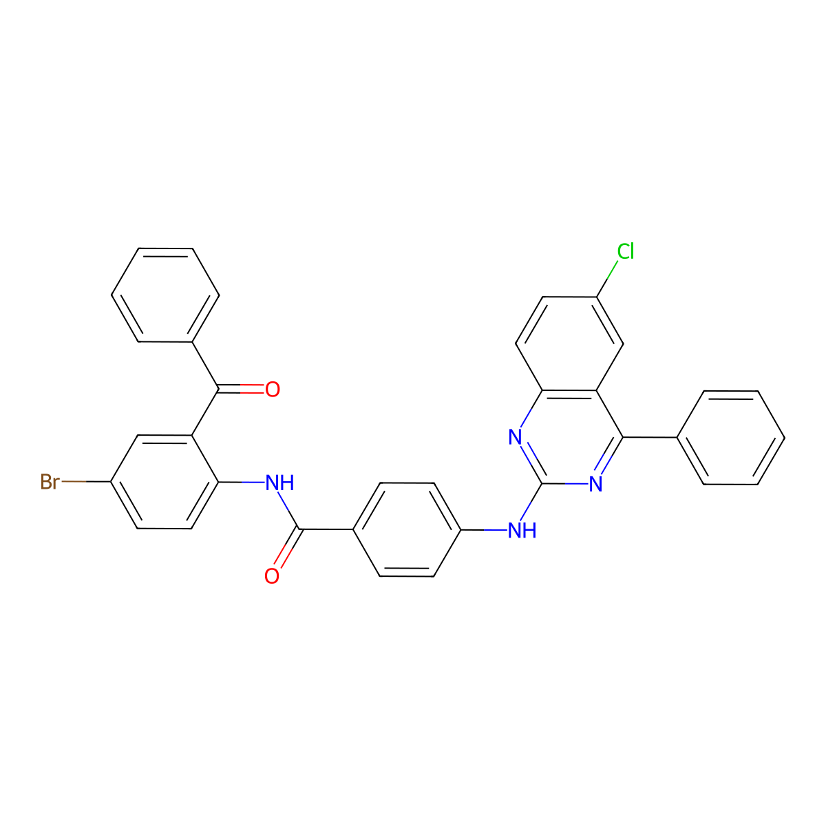 N-(2-benzoyl-4-bromophenyl)-4-[(6-chloro-4-phenylquinazolin-2-yl)amino]benzamide molecular structure, CAS 392289-50-8