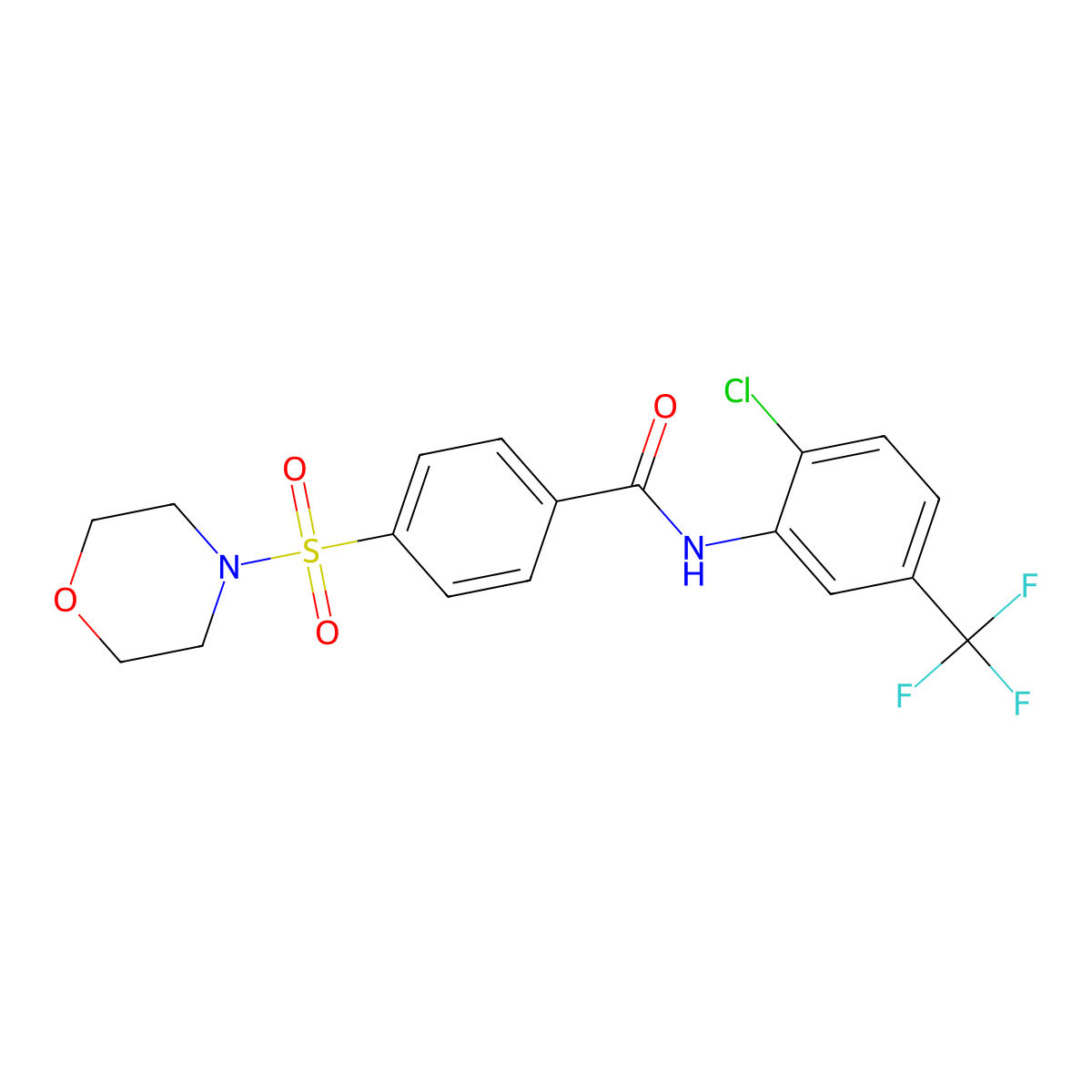 N-(2-chloro-5-(trifluoromethyl)phenyl)-4-(morpholinosulfonyl)benzamide molecular structure, CAS 392289-89-3