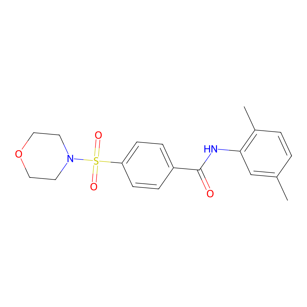 N-(2,5-dimethylphenyl)-4-morpholin-4-ylsulfonylbenzamide molecular structure, CAS 392289-92-8