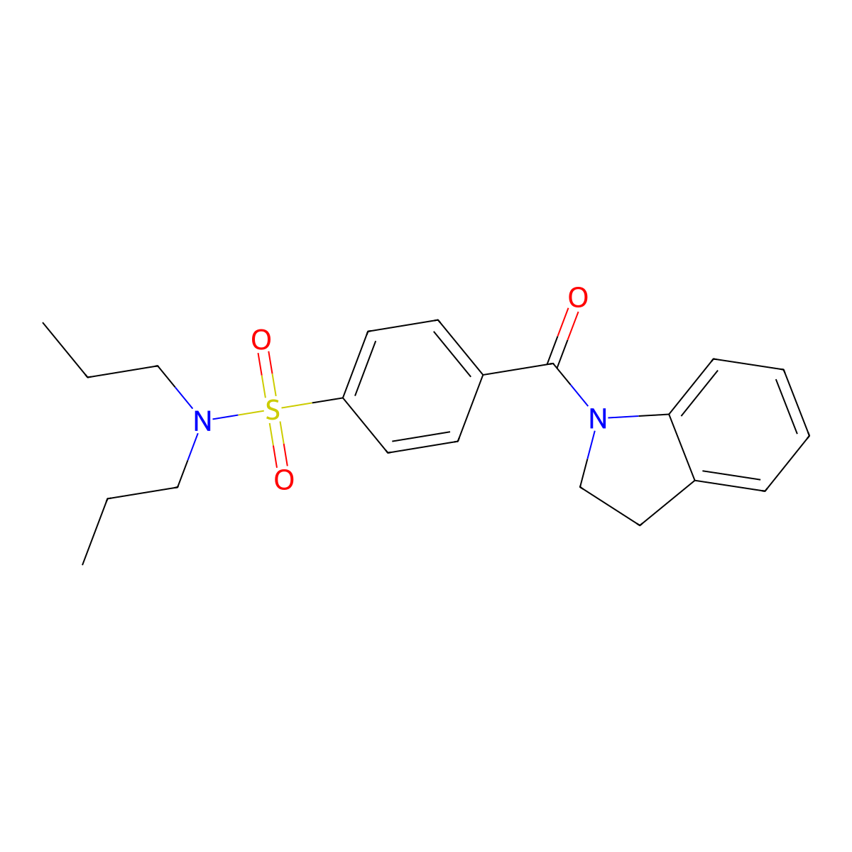 4-(indoline-1-carbonyl)-N,N-dipropylbenzenesulfonamide molecular structure, CAS 392289-94-0