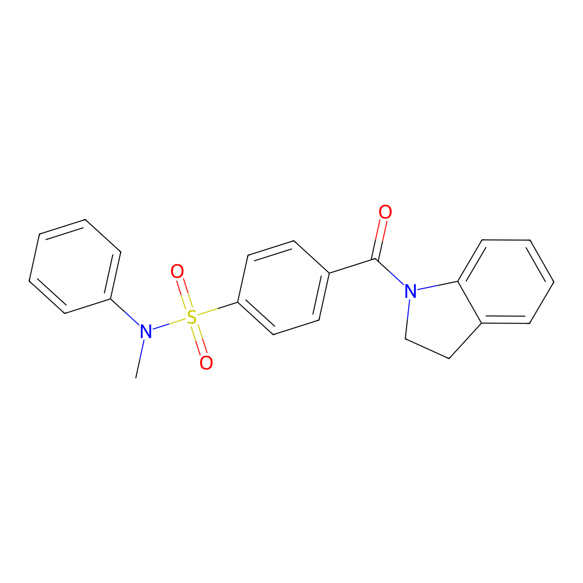 4-(indoline-1-carbonyl)-N-methyl-N-phenylbenzenesulfonamide molecular structure, CAS 392289-95-1