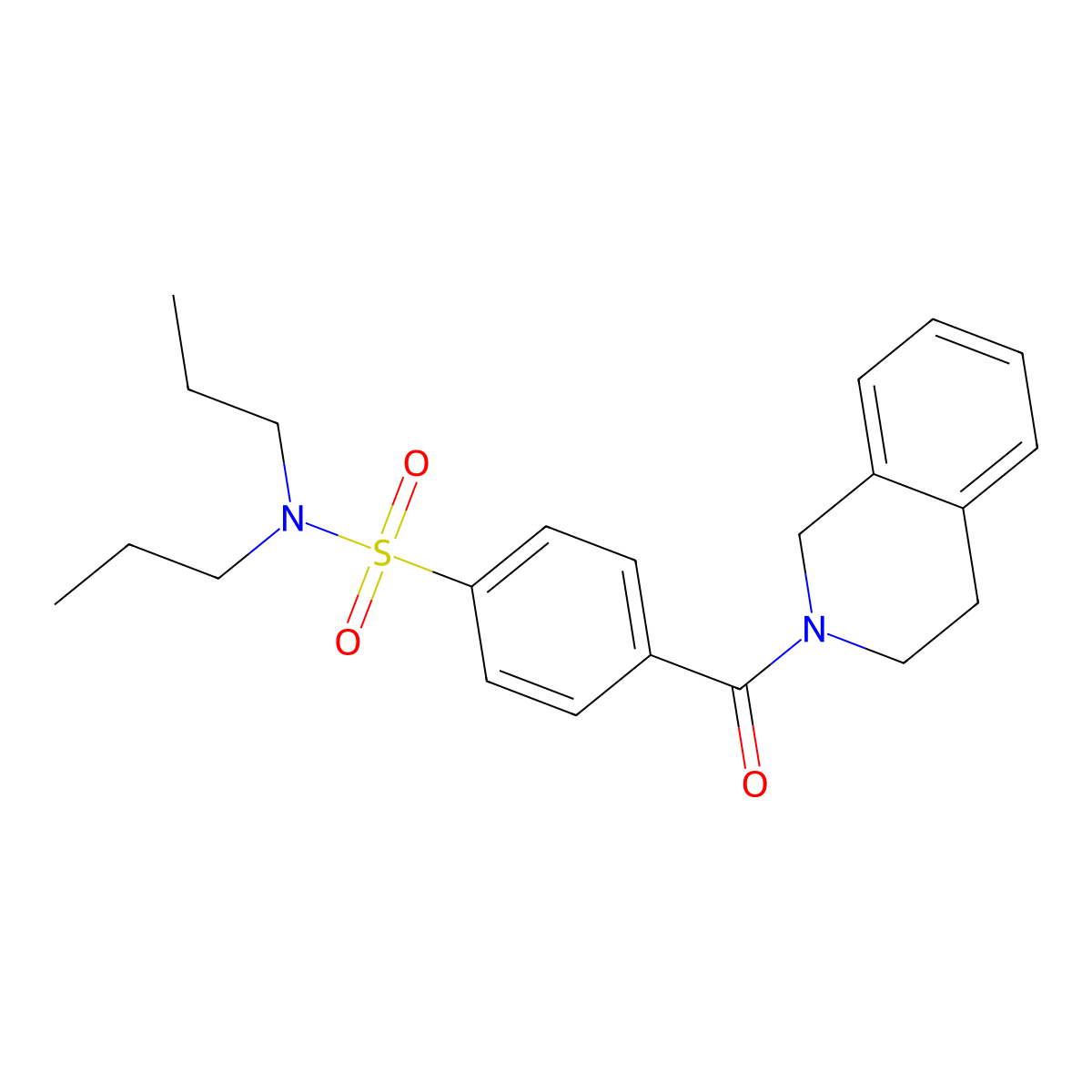 4-(3,4-dihydro-1H-isoquinoline-2-carbonyl)-N,N-dipropylbenzenesulfonamide molecular structure, CAS 392289-99-5