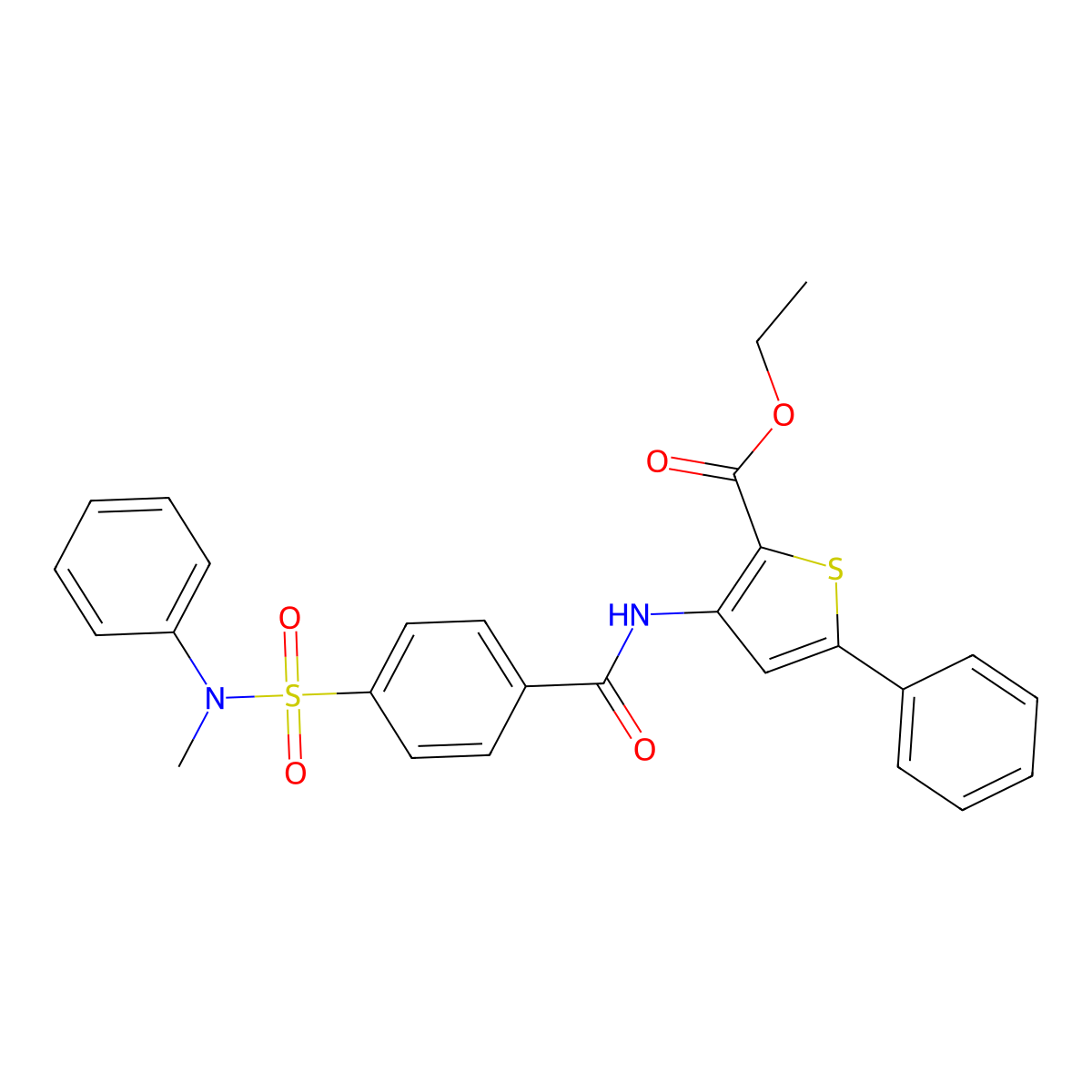 Ethyl 3-[[4-[methyl(phenyl)sulfamoyl]benzoyl]amino]-5-phenylthiophene-2-carboxylate molecular structure, CAS 392290-15-2