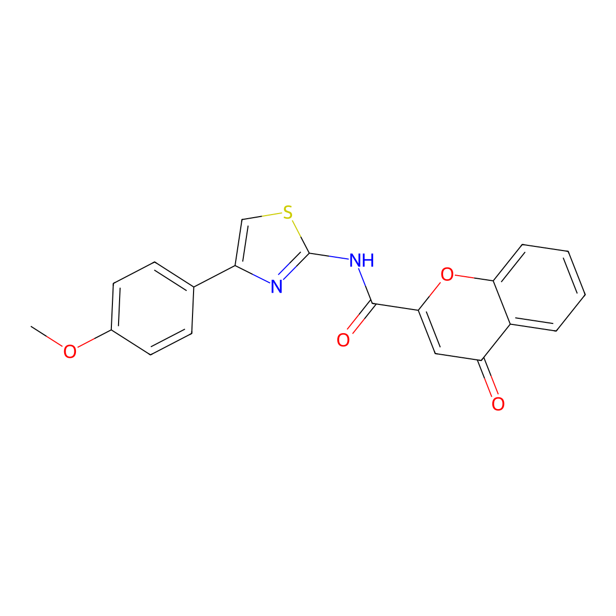 N-(4-(4-methoxyphenyl)thiazol-2-yl)-4-oxo-4H-chromene-2-carboxamide molecular structure, CAS 392290-18-5