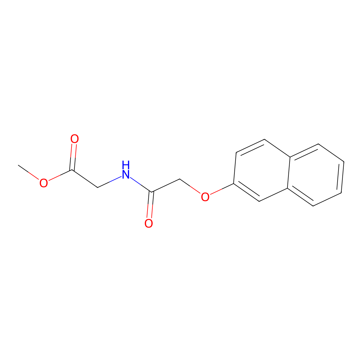 Methyl 2-(2-(2-naphthyloxy)acetylamino)acetate molecular structure, CAS 392290-32-3