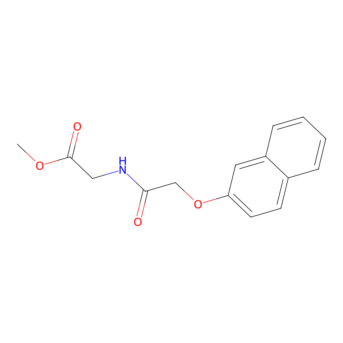 Methyl 2-(2-(2-naphthyloxy)acetylamino)acetate molecular structure, CAS 392290-32-3
