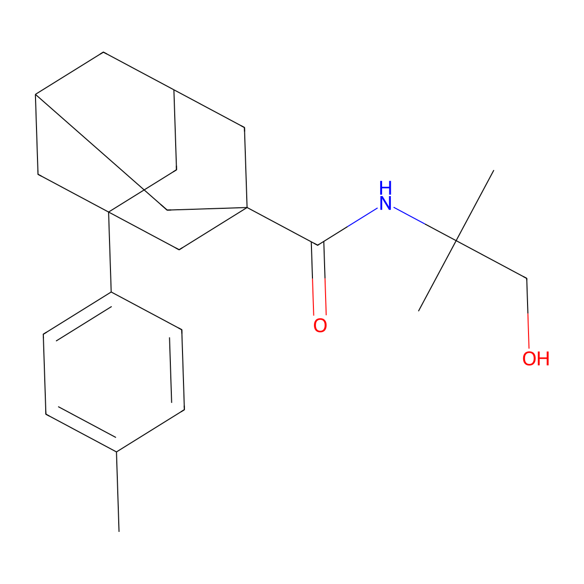 N-(2-hydroxy-1,1-dimethylethyl)-3-(4-methylphenyl)-1-adamantanecarboxamide molecular structure, CAS 392290-36-7
