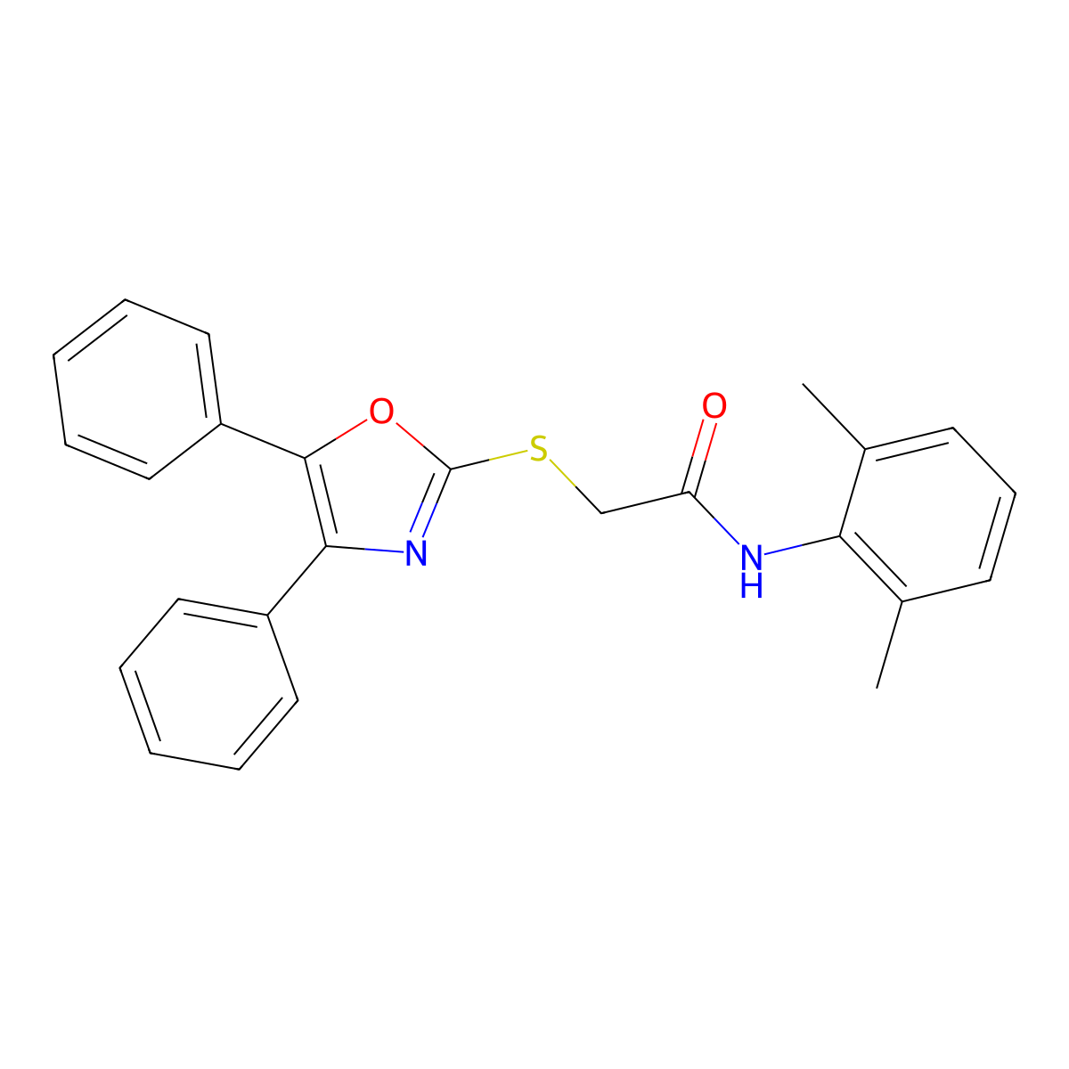 N-(2,6-dimethylphenyl)-2-[(4,5-diphenyl-1,3-oxazol-2-yl)sulfanyl]acetamide molecular structure, CAS 392290-59-4