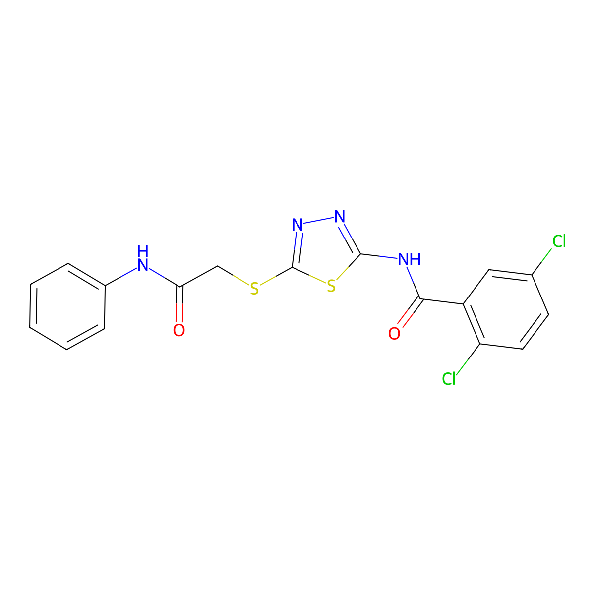 2,5-dichloro-N-(5-((2-oxo-2-(phenylamino)ethyl)thio)-1,3,4-thiadiazol-2-yl)benzamide molecular structure, CAS 392291-06-4