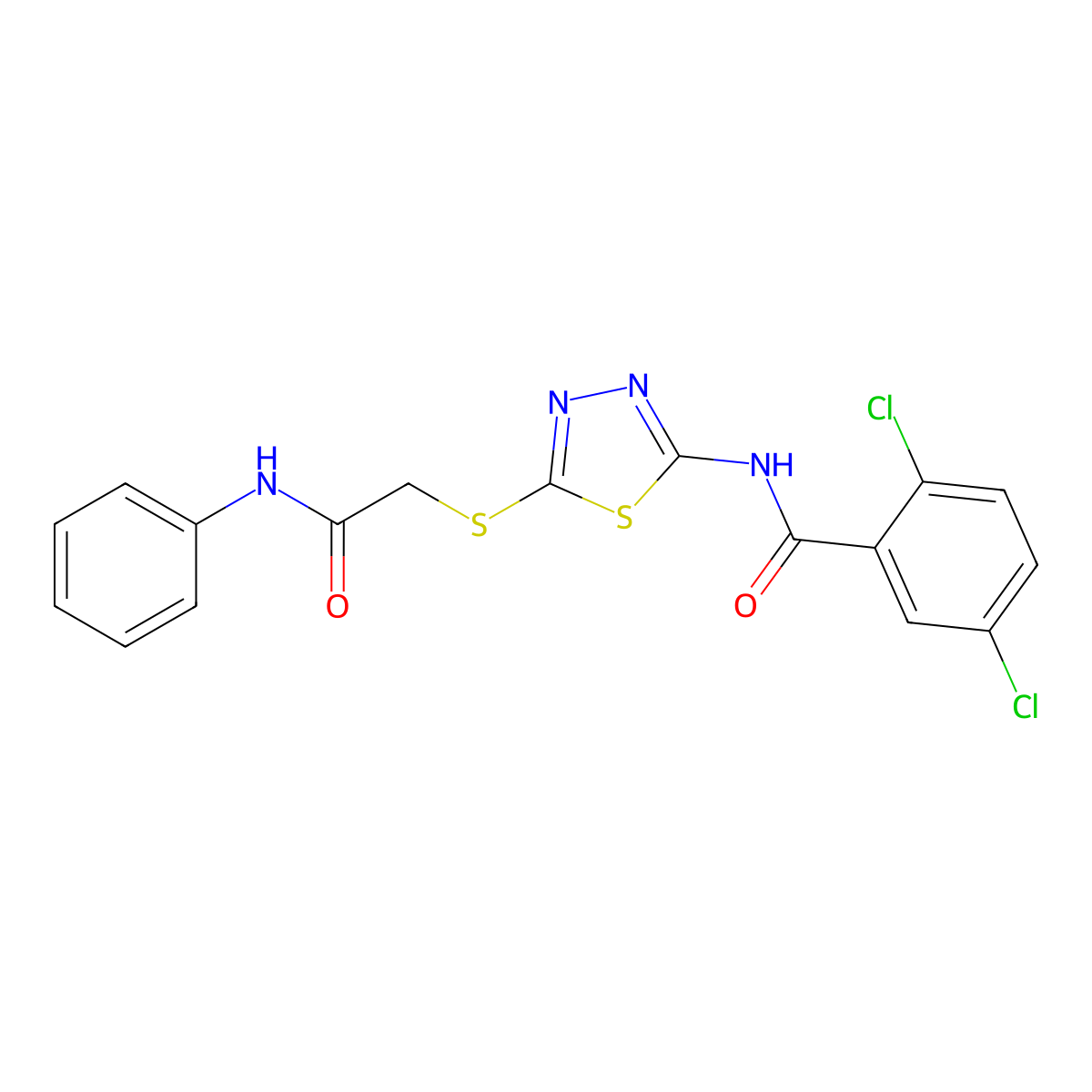 2,5-dichloro-N-(5-((2-oxo-2-(phenylamino)ethyl)thio)-1,3,4-thiadiazol-2-yl)benzamide molecular structure, CAS 392291-06-4