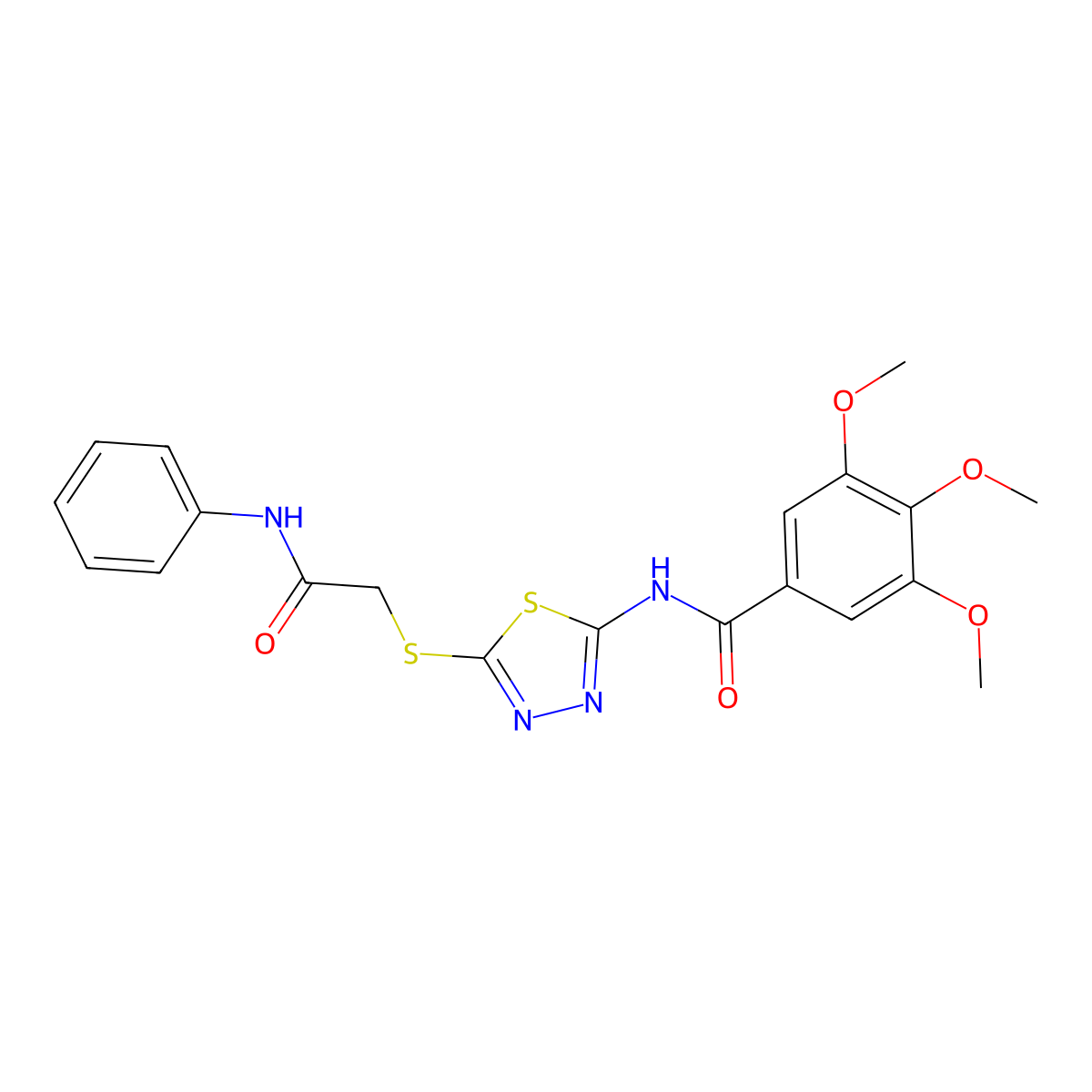 3,4,5-trimethoxy-N-(5-((2-oxo-2-(phenylamino)ethyl)thio)-1,3,4-thiadiazol-2-yl)benzamide molecular structure, CAS 392291-11-1