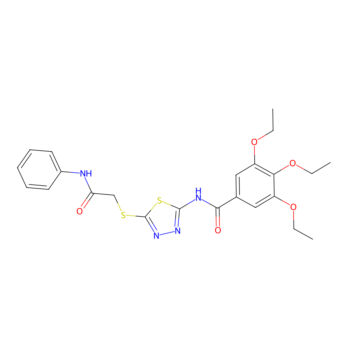 3,4,5-triethoxy-N-(5-((2-oxo-2-(phenylamino)ethyl)thio)-1,3,4-thiadiazol-2-yl)benzamide molecular structure, CAS 392291-12-2