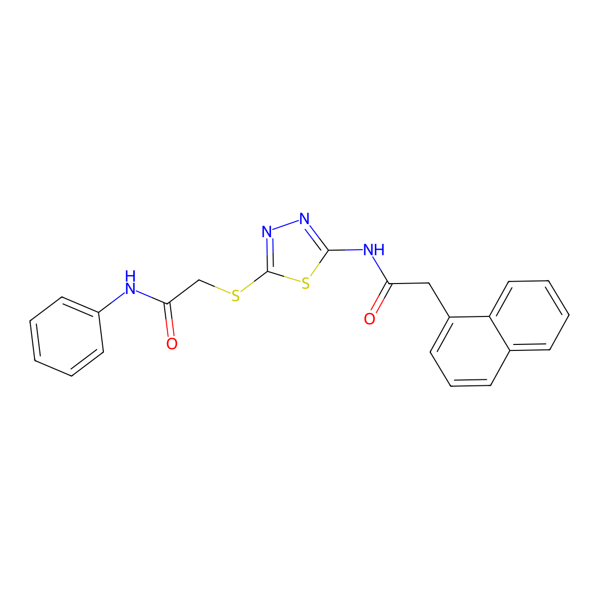 2-(naphthalen-1-yl)-N-(5-((2-oxo-2-(phenylamino)ethyl)thio)-1,3,4-thiadiazol-2-yl)acetamide molecular structure, CAS 392291-20-2