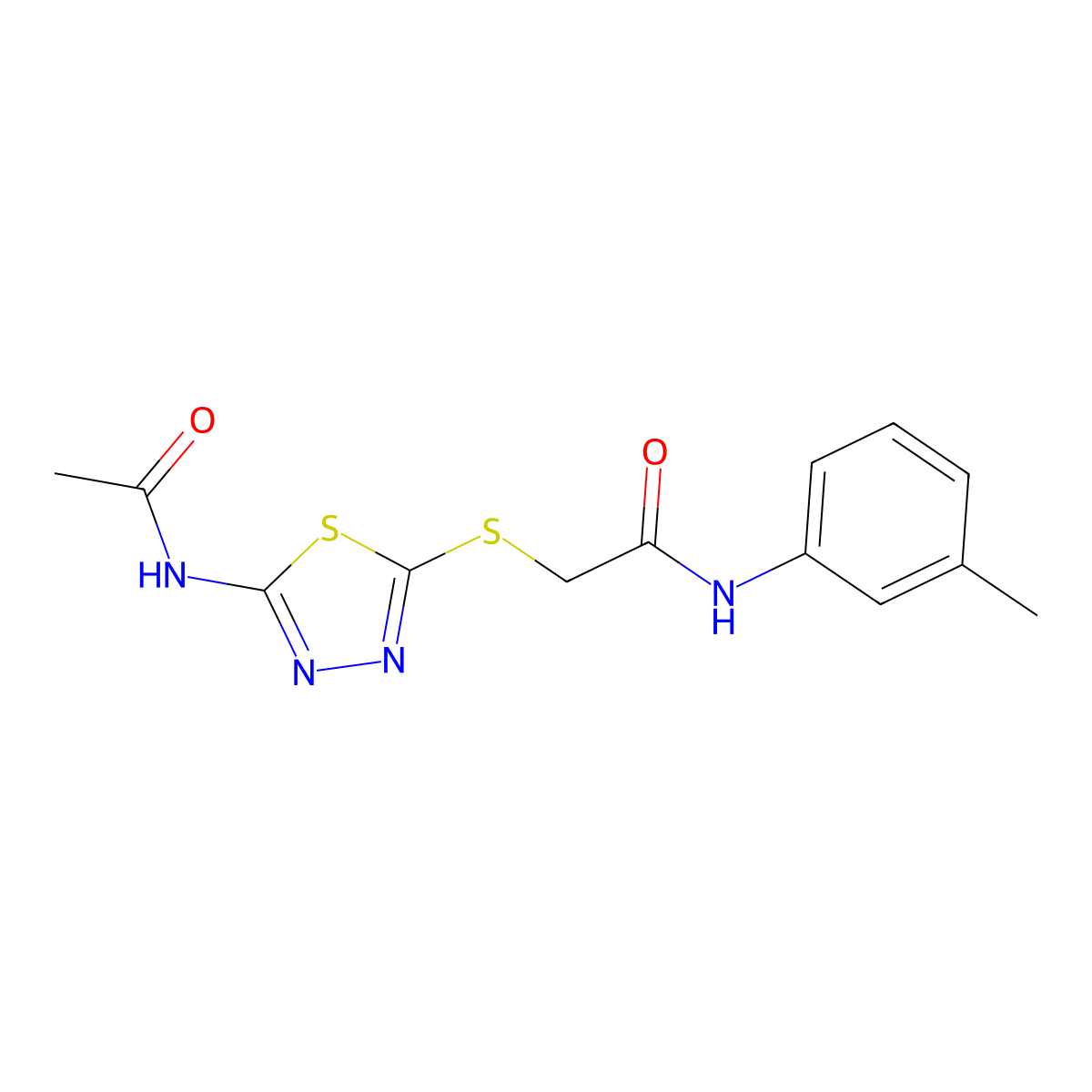 2-[(5-acetamido-1,3,4-thiadiazol-2-yl)sulfanyl]-N-(3-methylphenyl)acetamide molecular structure, CAS 392291-87-1