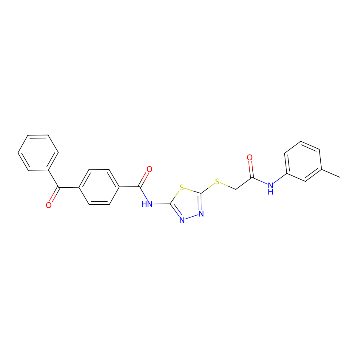 4-benzoyl-N-(5-((2-oxo-2-(m-tolylamino)ethyl)thio)-1,3,4-thiadiazol-2-yl)benzamide molecular structure, CAS 392292-44-3