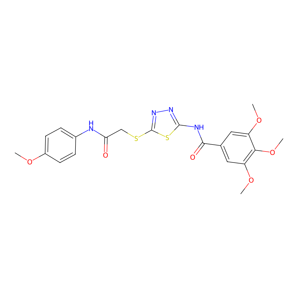 3,4,5-trimethoxy-N-[5-({[(4-methoxyphenyl)carbamoyl]methyl}sulfanyl)-1,3,4-thiadiazol-2-yl]benzamide molecular structure, CAS 392293-97-9