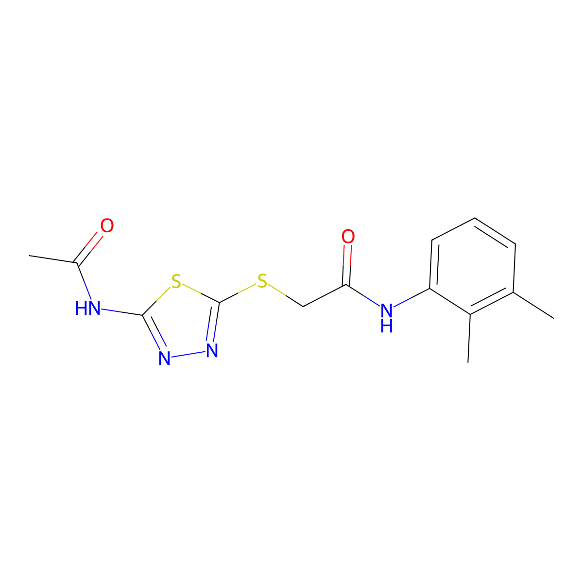 2-((5-acetamido-1,3,4-thiadiazol-2-yl)thio)-N-(2,3-dimethylphenyl)acetamide molecular structure, CAS 392294-11-0
