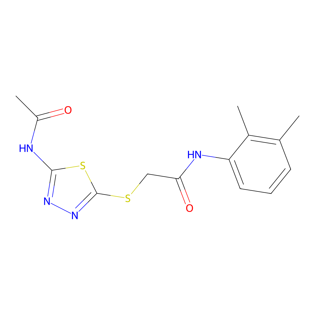 2-((5-acetamido-1,3,4-thiadiazol-2-yl)thio)-N-(2,3-dimethylphenyl)acetamide molecular structure, CAS 392294-11-0