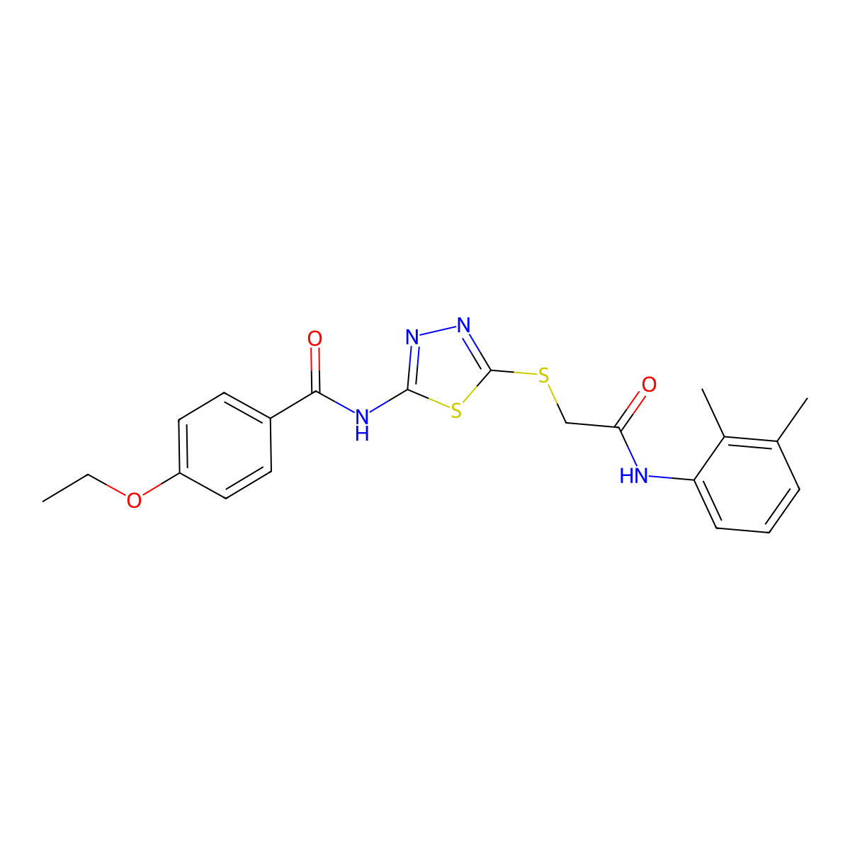 N-[5-[2-(2,3-dimethylanilino)-2-oxoethyl]sulfanyl-1,3,4-thiadiazol-2-yl]-4-ethoxybenzamide molecular structure, CAS 392294-53-0