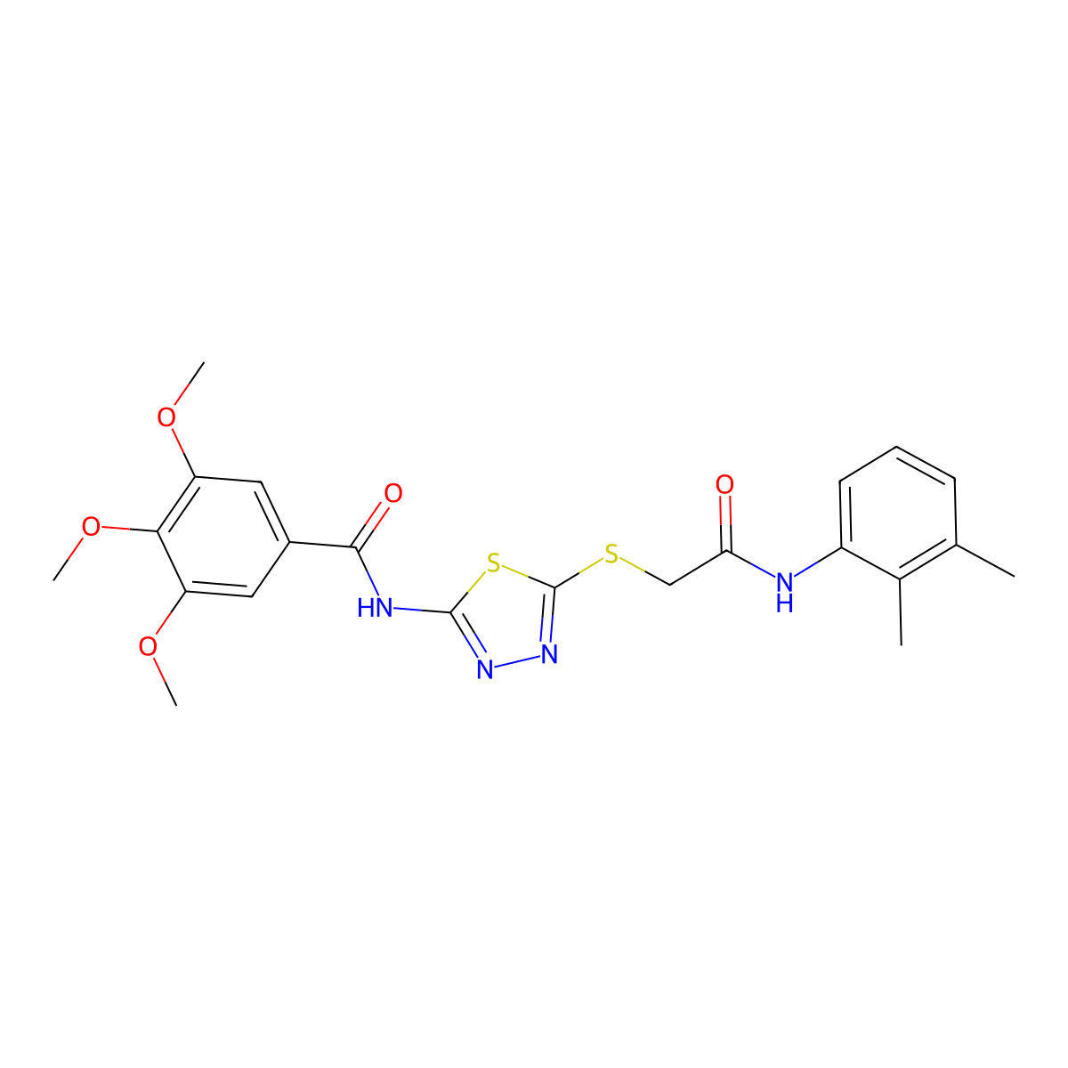 N-[5-[2-(2,3-dimethylanilino)-2-oxoethyl]sulfanyl-1,3,4-thiadiazol-2-yl]-3,4,5-trimethoxybenzamide molecular structure, CAS 392294-63-2
