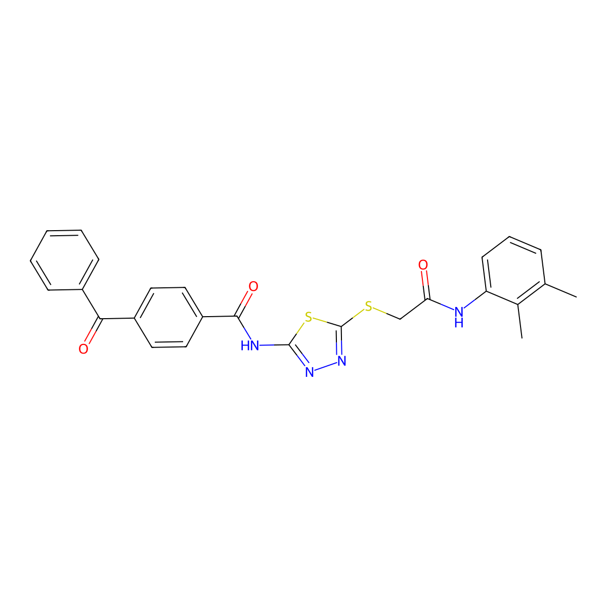 4-benzoyl-N-(5-((2-((2,3-dimethylphenyl)amino)-2-oxoethyl)thio)-1,3,4-thiadiazol-2-yl)benzamide molecular structure, CAS 392294-71-2