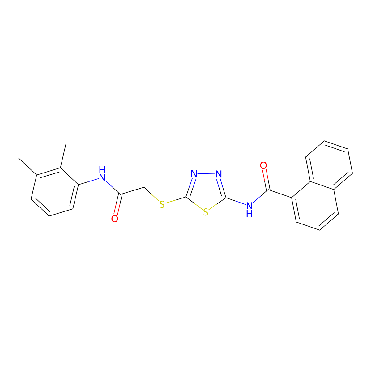 N-[5-[2-(2,3-dimethylanilino)-2-oxoethyl]sulfanyl-1,3,4-thiadiazol-2-yl]naphthalene-1-carboxamide molecular structure, CAS 392294-72-3