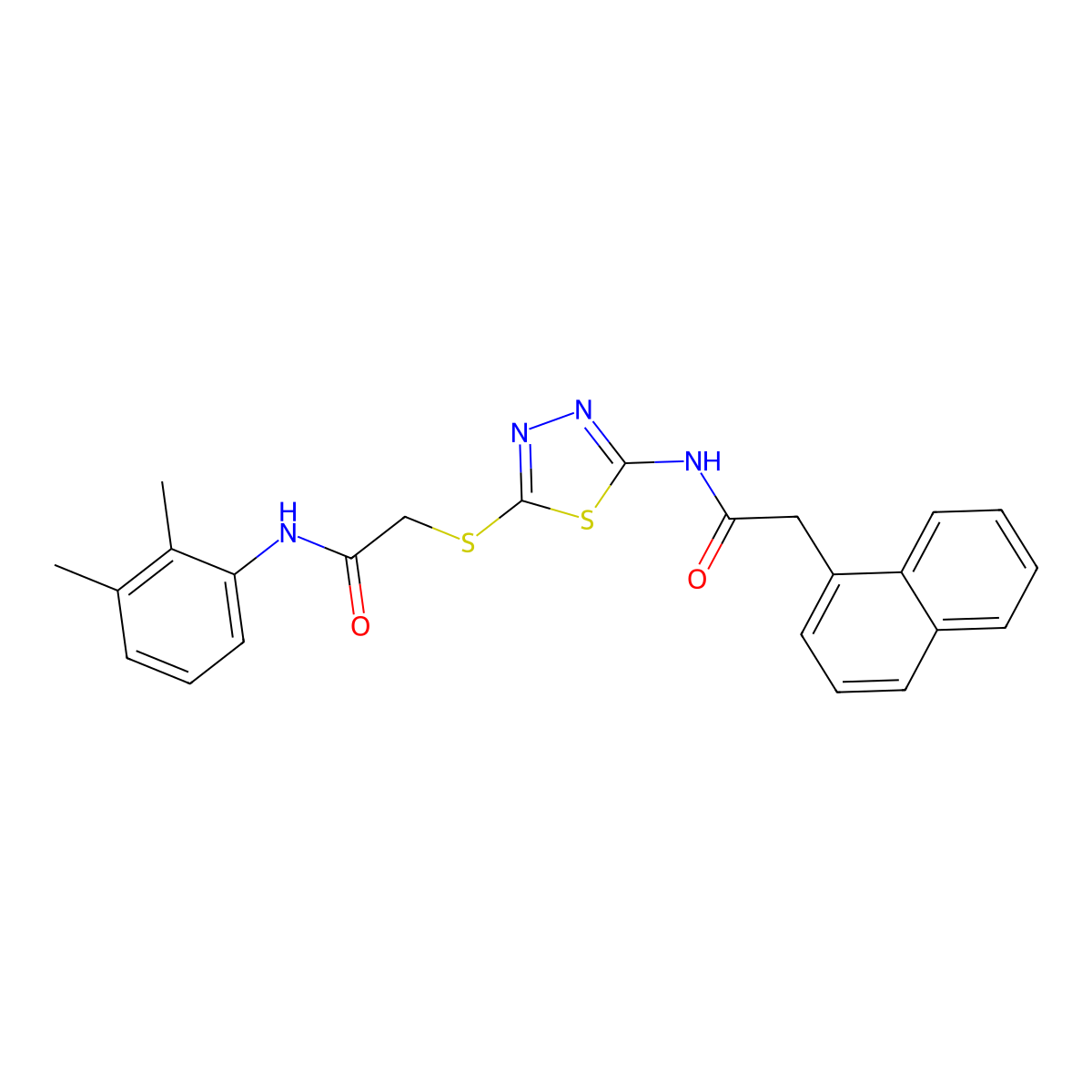 N-(2,3-dimethylphenyl)-2-((5-(2-(naphthalen-1-yl)acetamido)-1,3,4-thiadiazol-2-yl)thio)acetamide molecular structure, CAS 392294-73-4