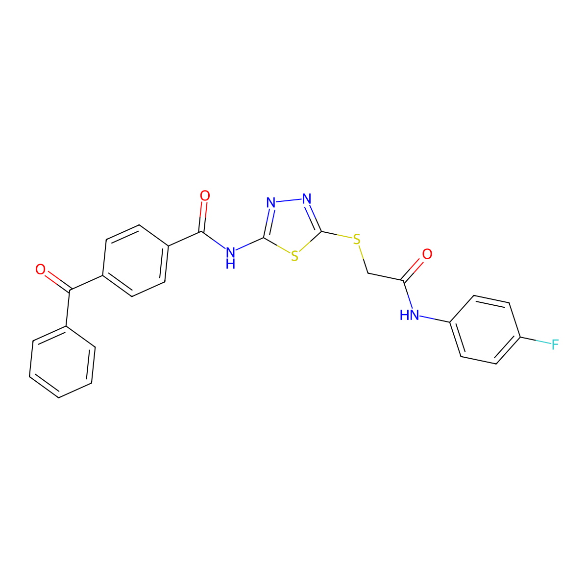 4-benzoyl-N-[5-[2-(4-fluoroanilino)-2-oxoethyl]sulfanyl-1,3,4-thiadiazol-2-yl]benzamide molecular structure, CAS 392297-89-1