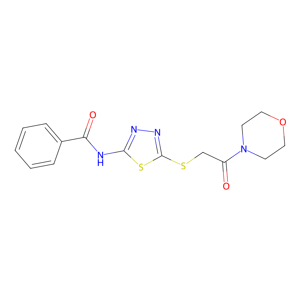 N-(5-((2-morpholino-2-oxoethyl)thio)-1,3,4-thiadiazol-2-yl)benzamide molecular structure, CAS 392299-42-2