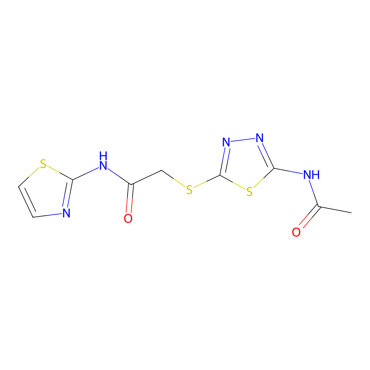 2-[(5-acetamido-1,3,4-thiadiazol-2-yl)sulfanyl]-N-(1,3-thiazol-2-yl)acetamide molecular structure, CAS 392299-46-6