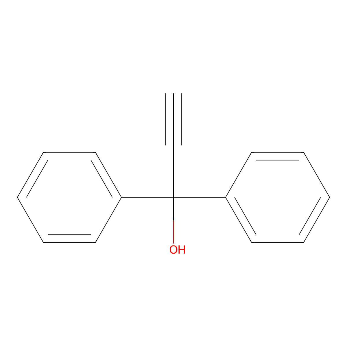 Diphenylethynylcarbinol molecular structure, CAS 3923-52-2