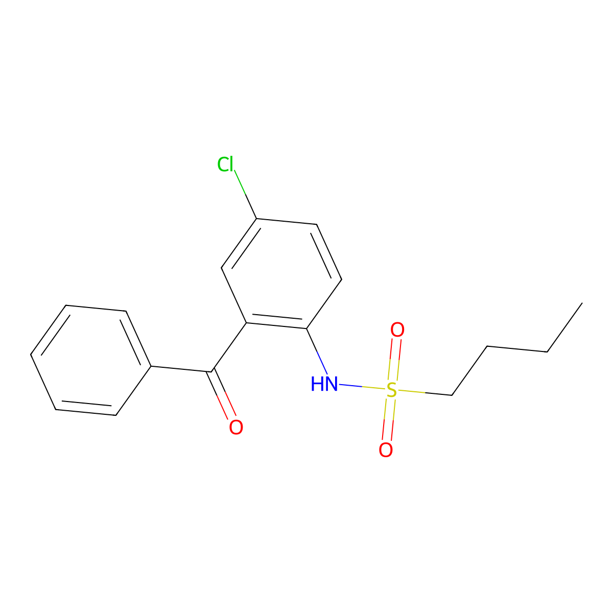 N-(2-benzoyl-4-chlorophenyl)butane-1-sulfonamide molecular structure, CAS 392305-35-0