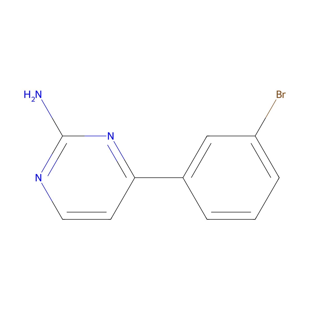 4-(3-Bromophenyl)pyrimidin-2-amine molecular structure, CAS 392307-25-4