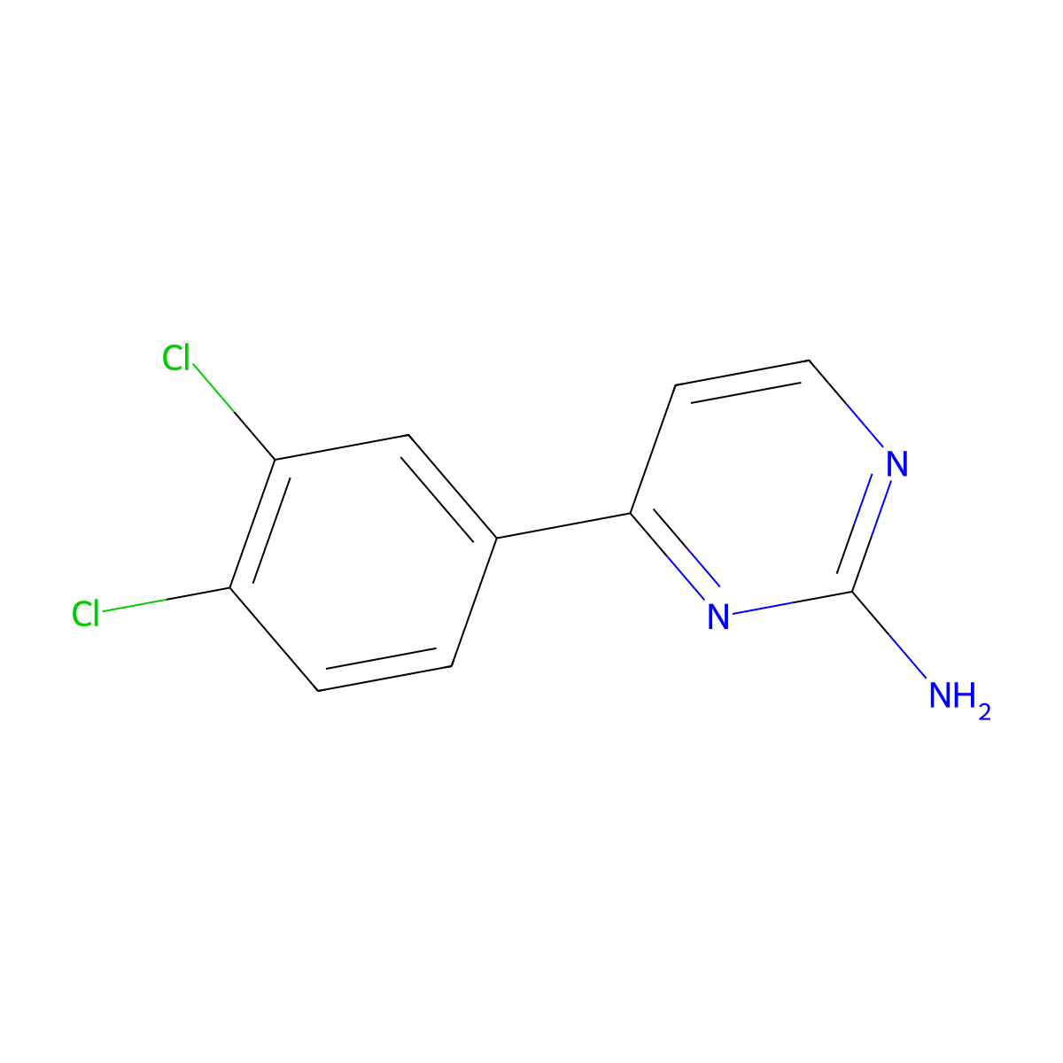 4-(3,4-Dichlorophenyl)pyrimidin-2-amine molecular structure, CAS 392307-26-5
