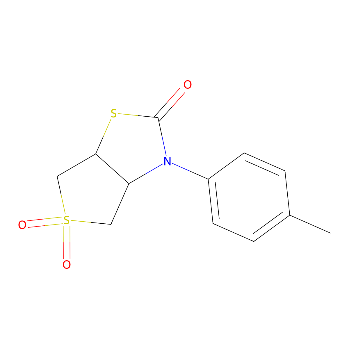 3-(p-Tolyl)tetrahydrothieno[3,4-d]thiazol-2(3H)-one 5,5-dioxide molecular structure, CAS 392309-05-6