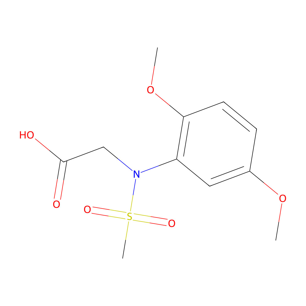 N-(2,5-dimethoxyphenyl)-N-(methylsulfonyl)glycine molecular structure, CAS 392311-74-9