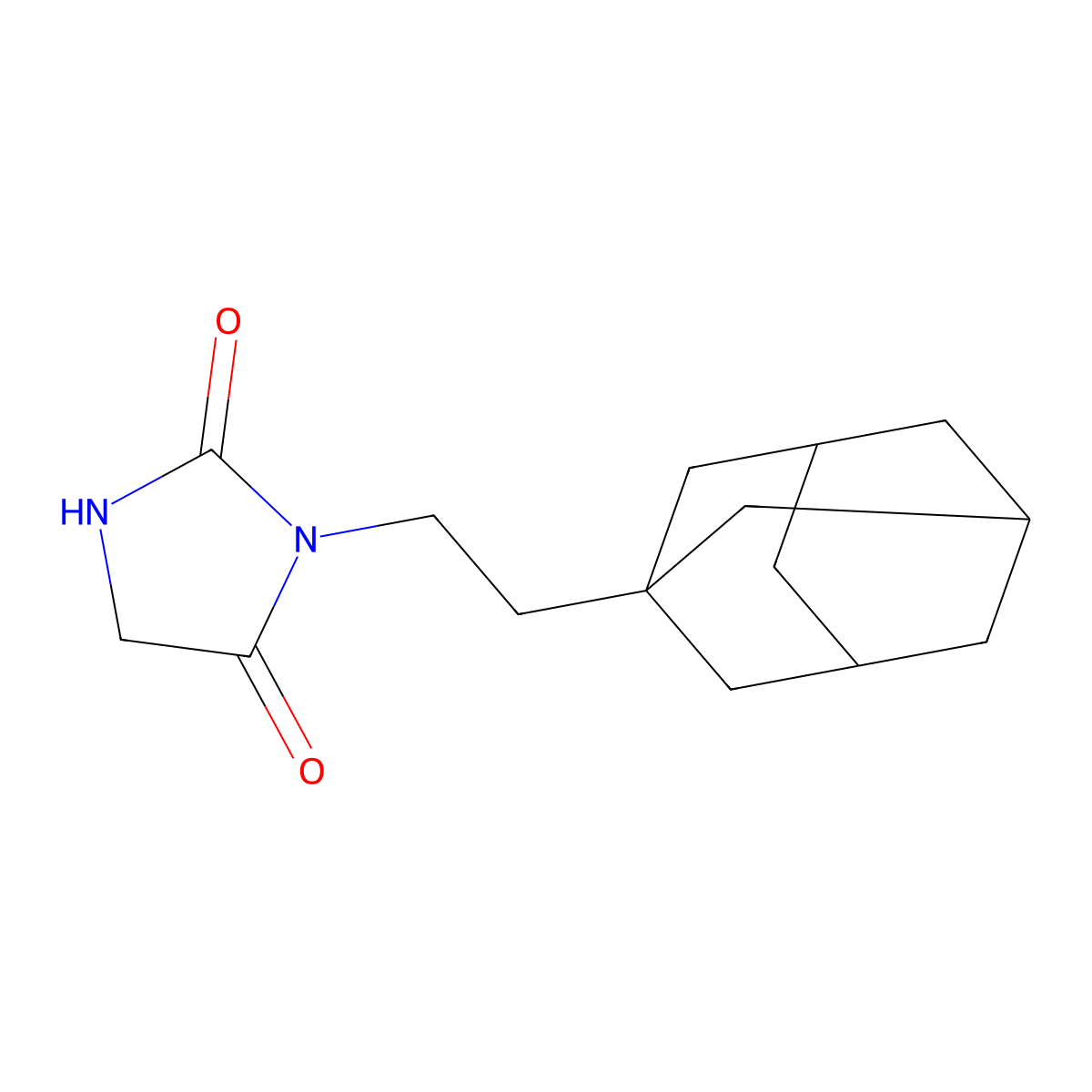 3-(2-(1-Adamantyl)ethyl)-2,4-imidazolidinedione molecular structure, CAS 392312-68-4