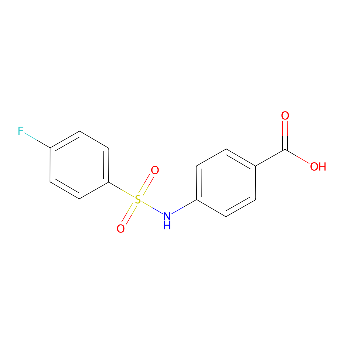 4-(4-Fluoro-benzenesulfonylamino)-benzoic acid molecular structure, CAS 392313-12-1