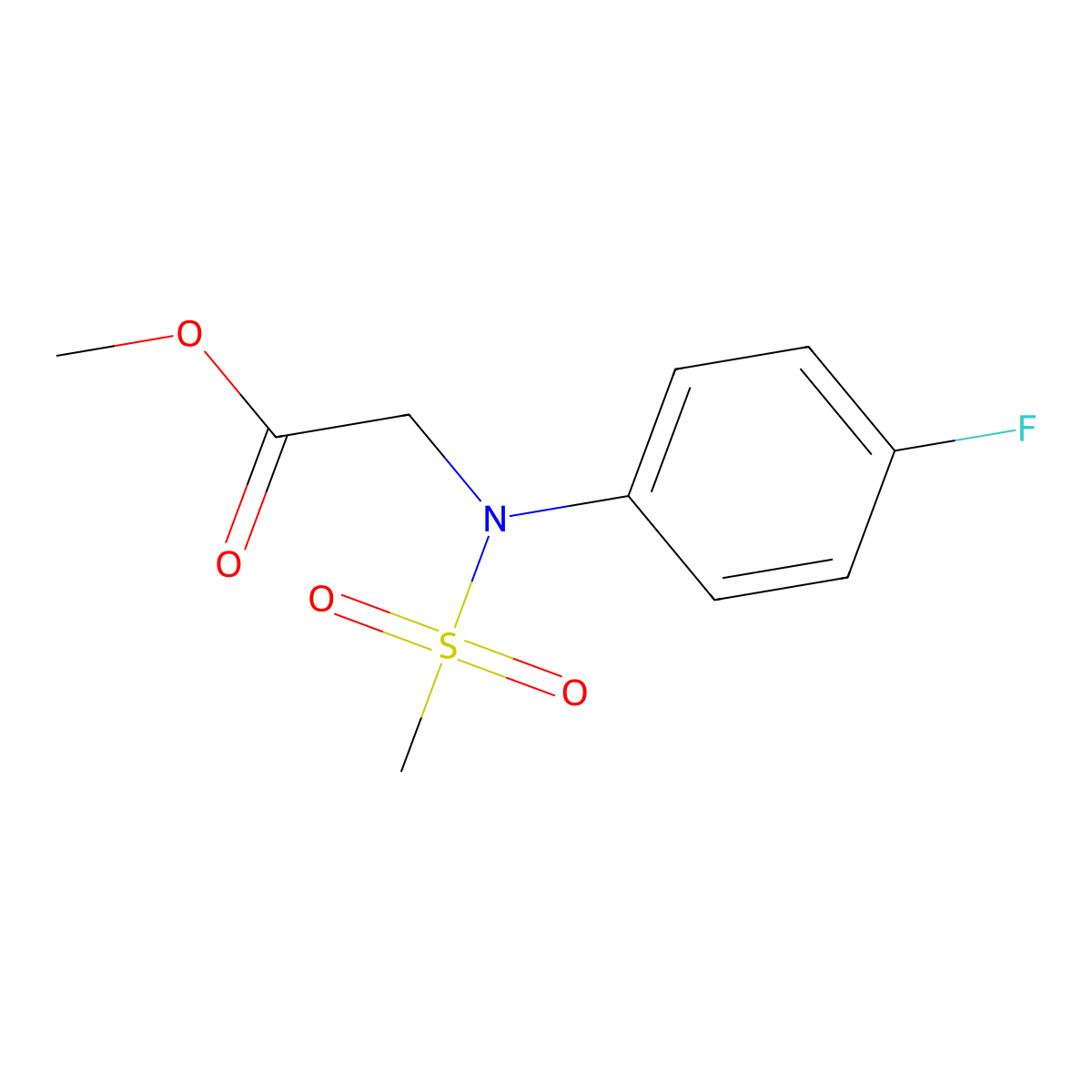 methyl N-(4-fluorophenyl)-N-(methylsulfonyl)glycinate molecular structure, CAS 392313-34-7