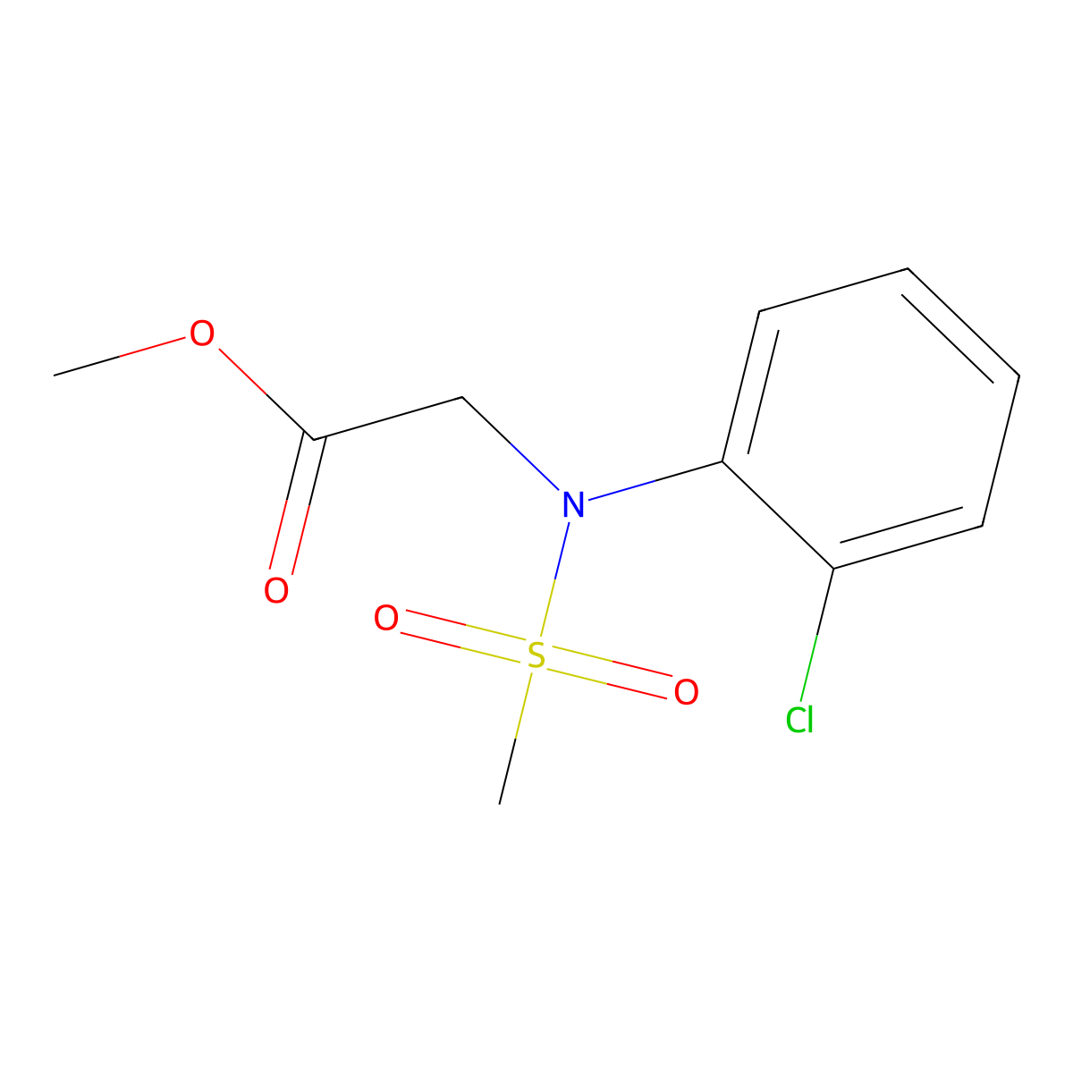 Methyl N-(2-chlorophenyl)-N-(methylsulfonyl)glycinate molecular structure, CAS 392313-35-8