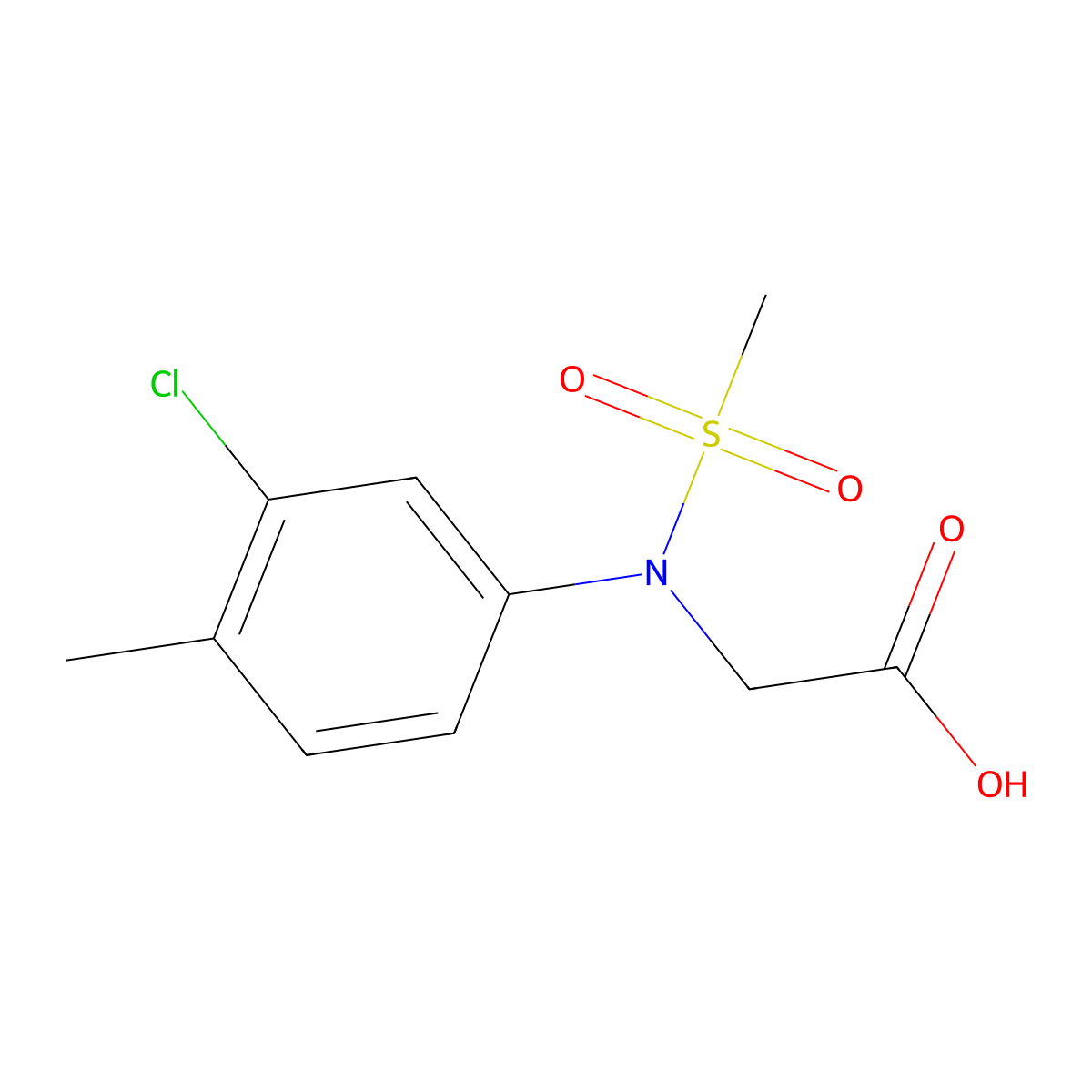 N-(3-chloro-4-methylphenyl)-N-(methylsulfonyl)glycine molecular structure, CAS 392313-39-2