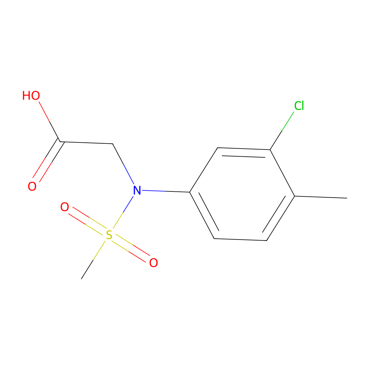 N-(3-chloro-4-methylphenyl)-N-(methylsulfonyl)glycine molecular structure, CAS 392313-39-2