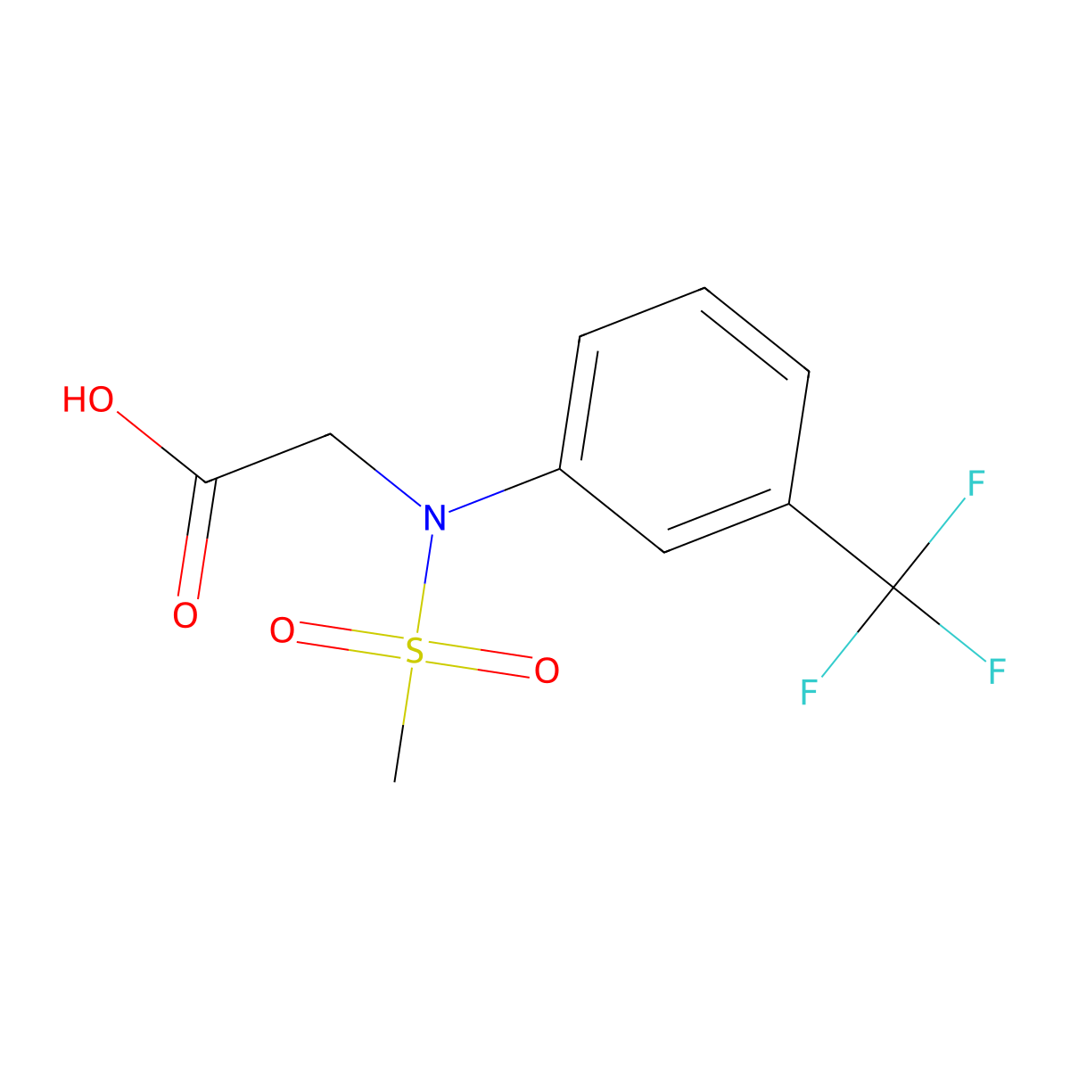 N-(methylsulfonyl)-N-[3-(trifluoromethyl)phenyl]glycine molecular structure, CAS 392313-41-6