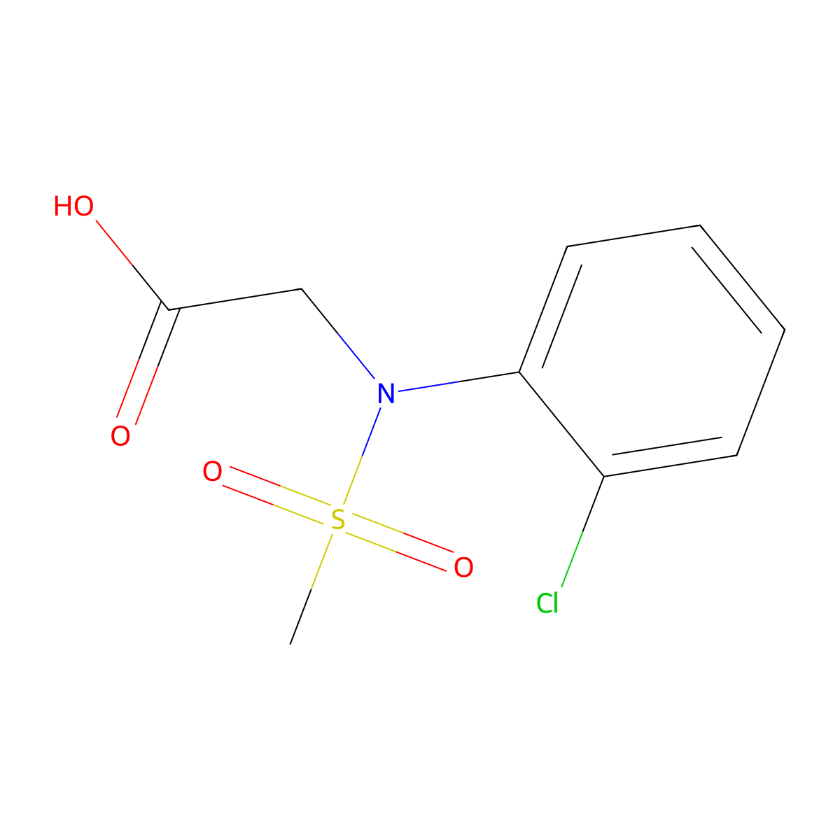 N-(2-Chlorophenyl)-N-(methylsulfonyl)glycine molecular structure, CAS 392313-43-8