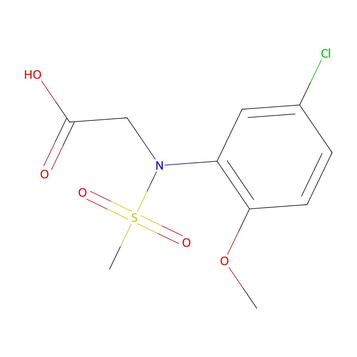 N-(5-chloro-2-methoxyphenyl)-N-(methylsulfonyl)glycine molecular structure, CAS 392313-45-0