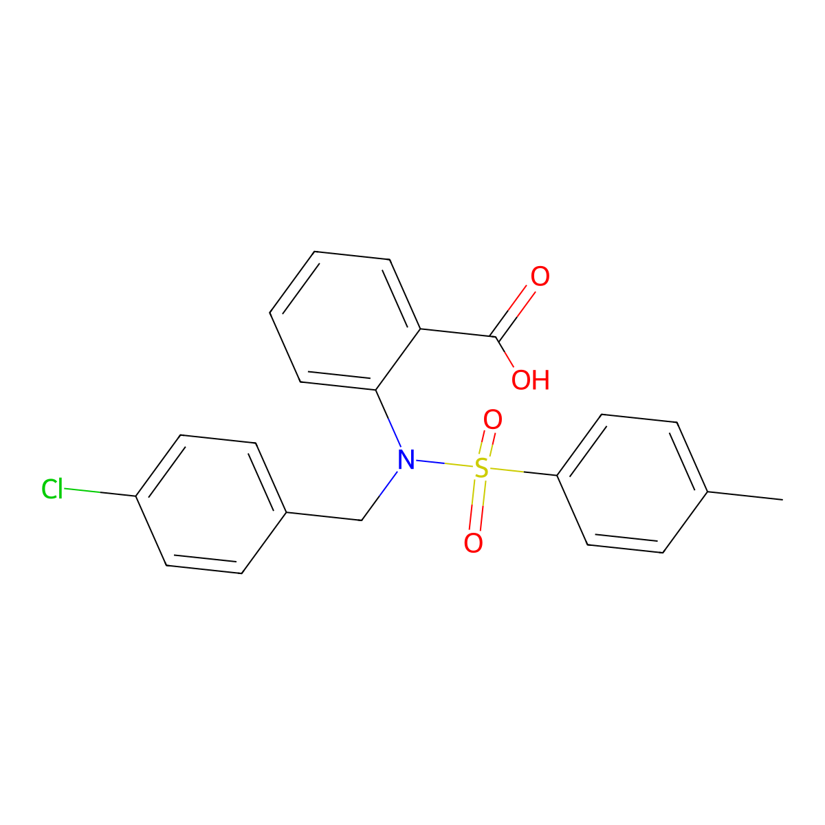 2-{(4-Chlorobenzyl)[(4-methylphenyl)sulfonyl]amino}benzoic acid molecular structure, CAS 392313-52-9