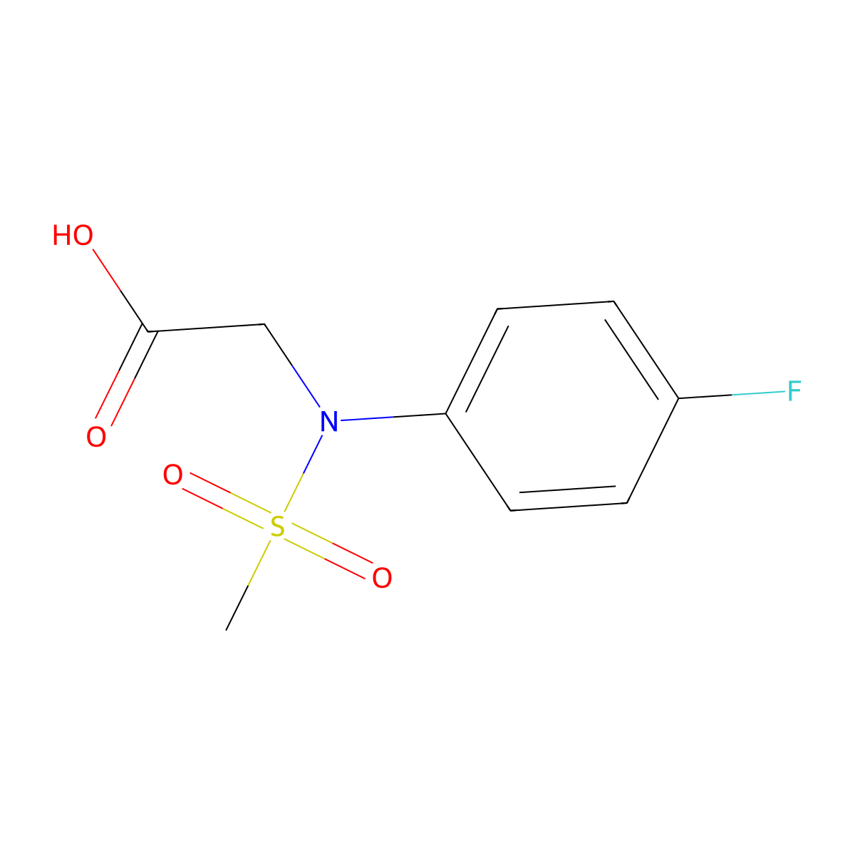 N-(4-fluorophenyl)-N-(methylsulfonyl)glycine molecular structure, CAS 392313-57-4