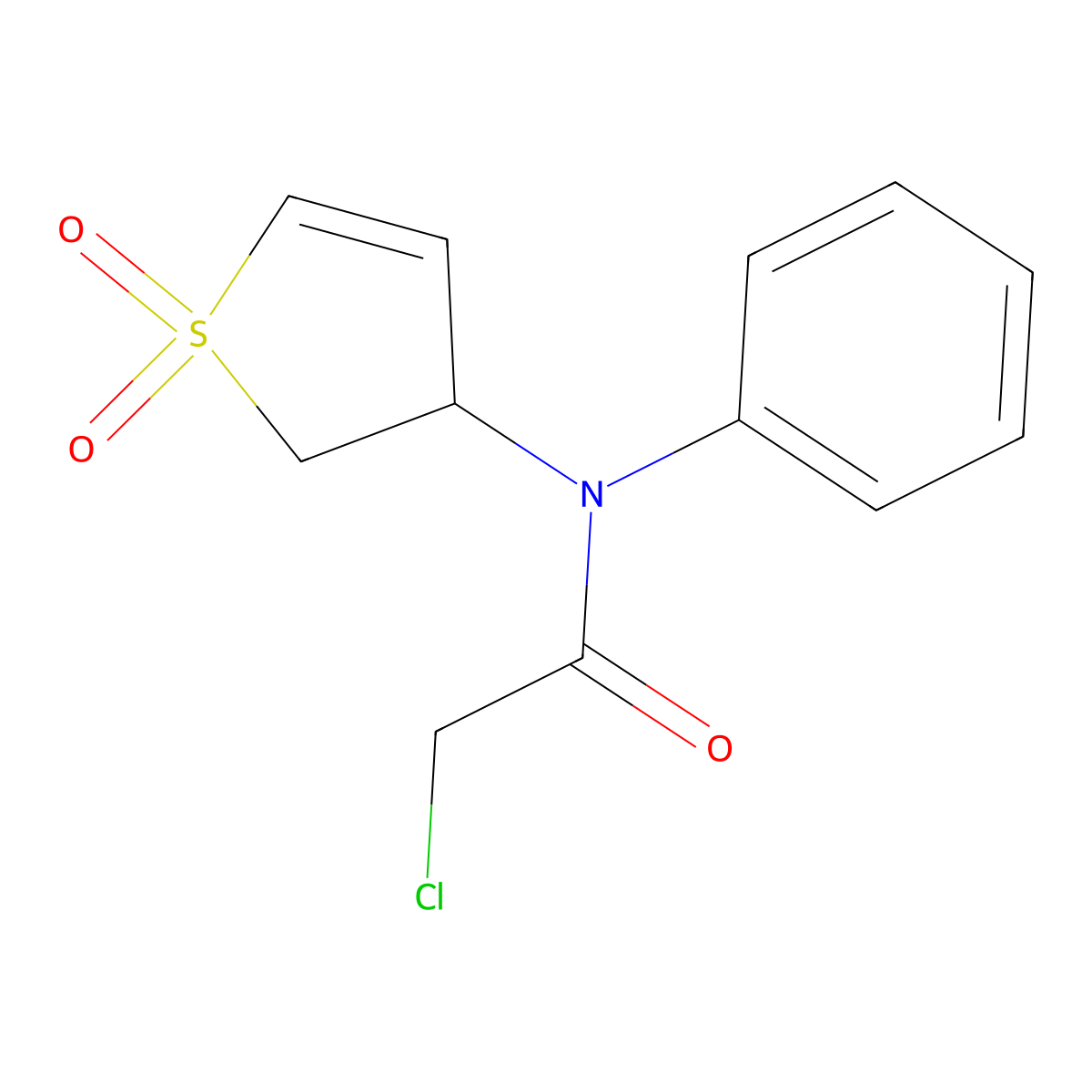 2-chloro-N-(1,1-dioxo-2,3-dihydro-1lambda6-thiophen-3-yl)-N-phenylacetamide molecular structure, CAS 392314-55-5